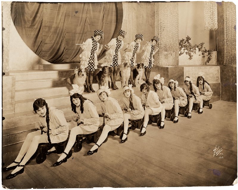 Photo of an old stage production, play.